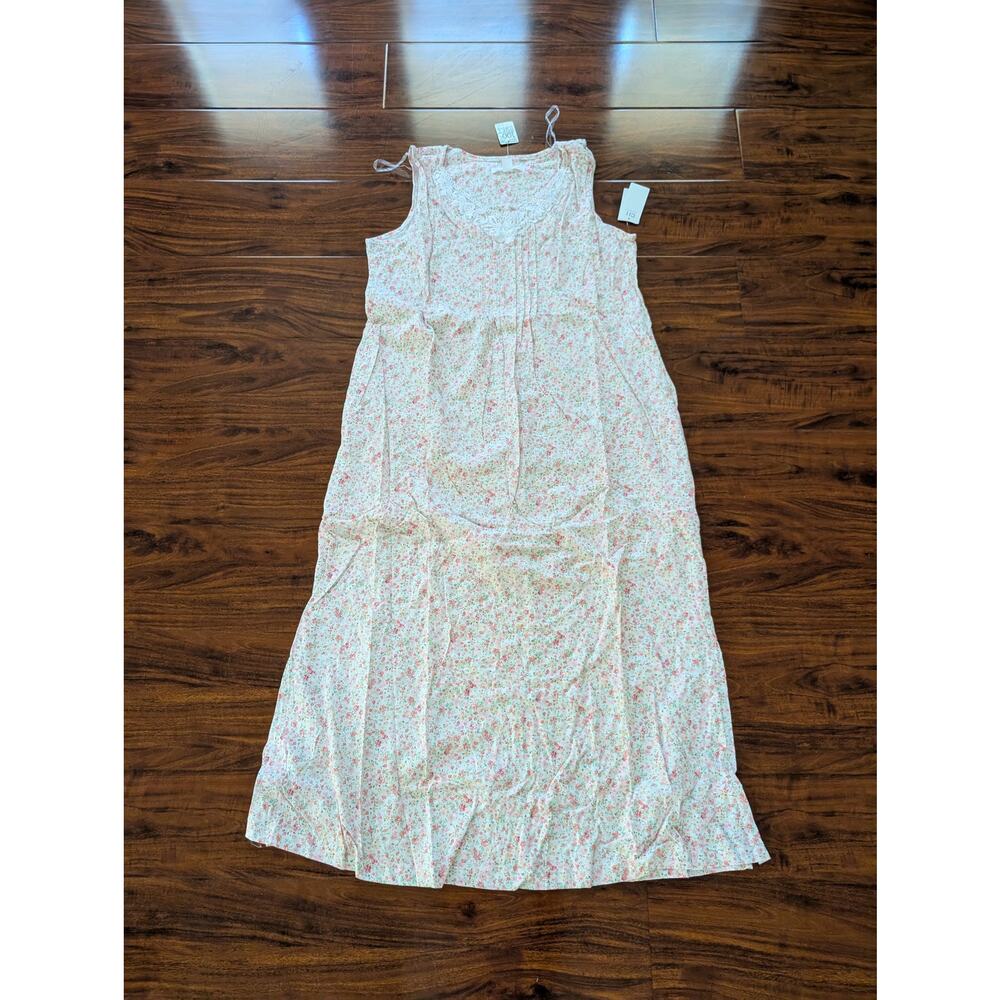 NWT Carole Hochman Meadow Floral Long Sleeveless Cotton Knit Nightgown  size S